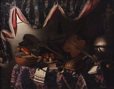 Large Still Life with Musical Instruments by Bartolomeo Bettera